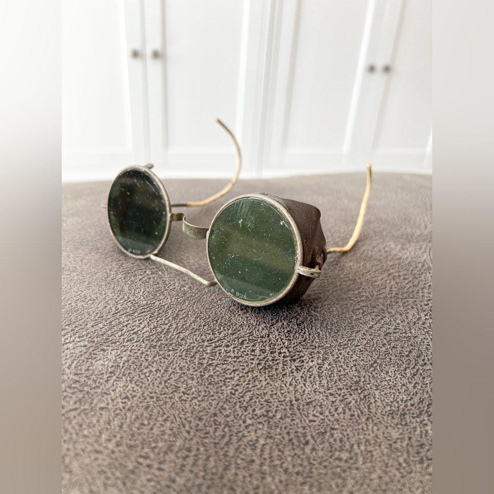 Steampunk Cesco Vintage Welding Glasses with Leather Side Shields